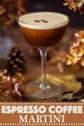 espresso coffee martini with text overlay