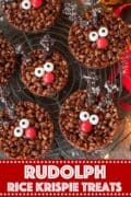 Christmas Rudolph Rice Krispie Treats with text Overlay