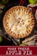 vegan apple pie with text overlay