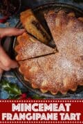 Frangipane Mincemeat tart with text overlay