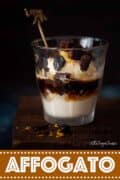 Sherry affogato dessert with text overlay