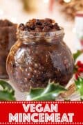 A jar of mincemeat with text overlay