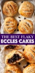 Eccles cakes image collage with text overlay