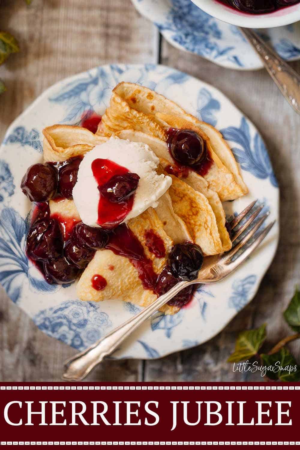 Cherries Jubilee using frozen cherries Little Sugar Snaps