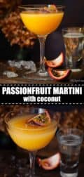 Passionfruit martini with text overlay