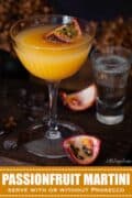 Passionfruit martini with text overlay