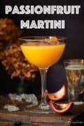 Passionfruit martini with text overlay