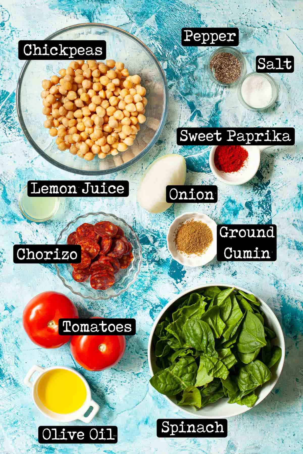 Ingredients for a salad with text overlay