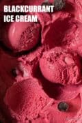 Blackcurrant ice cream with text overlay