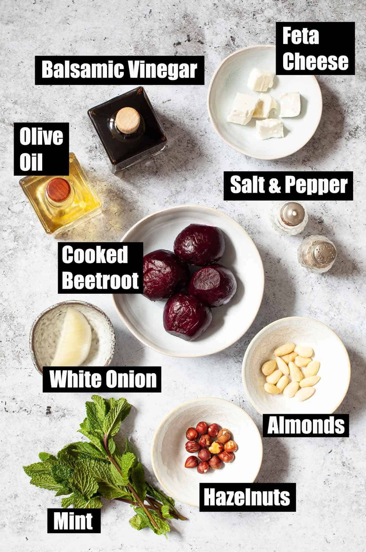 Ingredients for a root vegetable salad