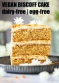 Vegan Biscoff Cake - with text overlay