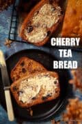 English tea bread with text overlay.