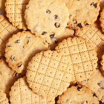 Close up of Shrewsbury biscuits.