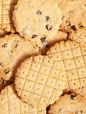 Close up of Shrewsbury biscuits.