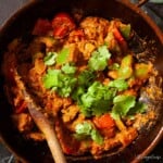 Close up of a Birmingham balti curry made with lamb.