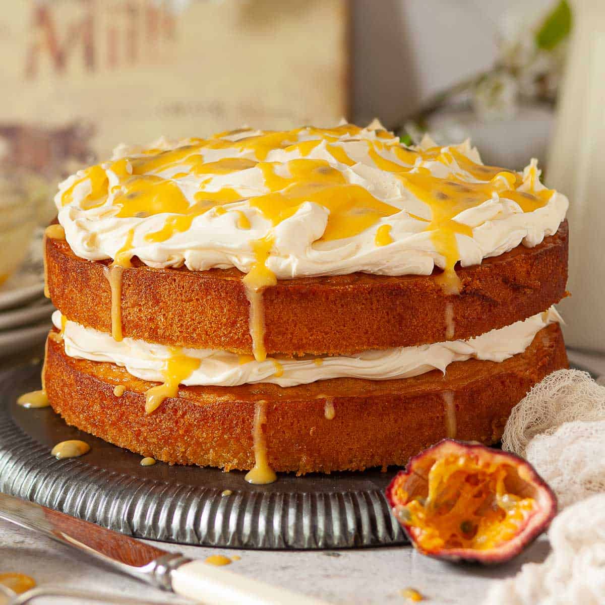 Guava Mango Passion Fruit Cake - Dessert First