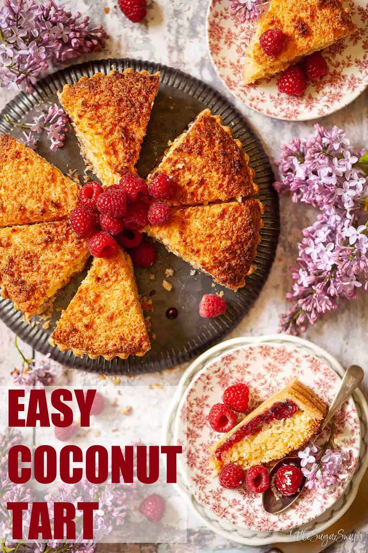 Coconut Tart with Jam Little Sugar Snaps