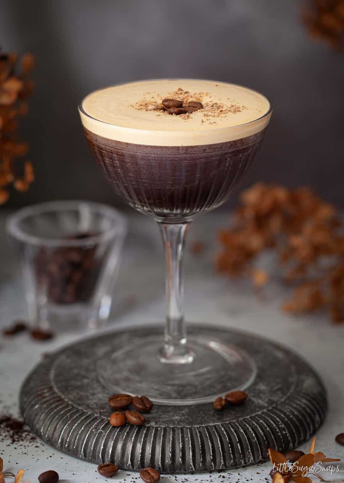 Espresso Martini with Rum Little Sugar Snaps