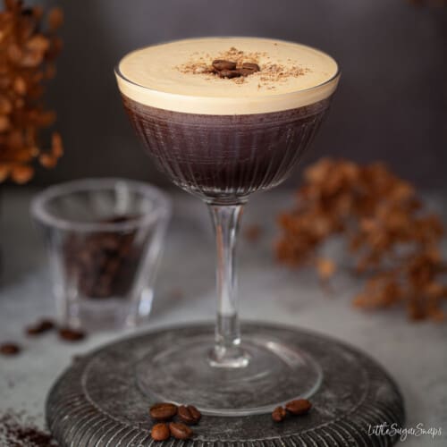 Espresso Martini with Rum Little Sugar Snaps