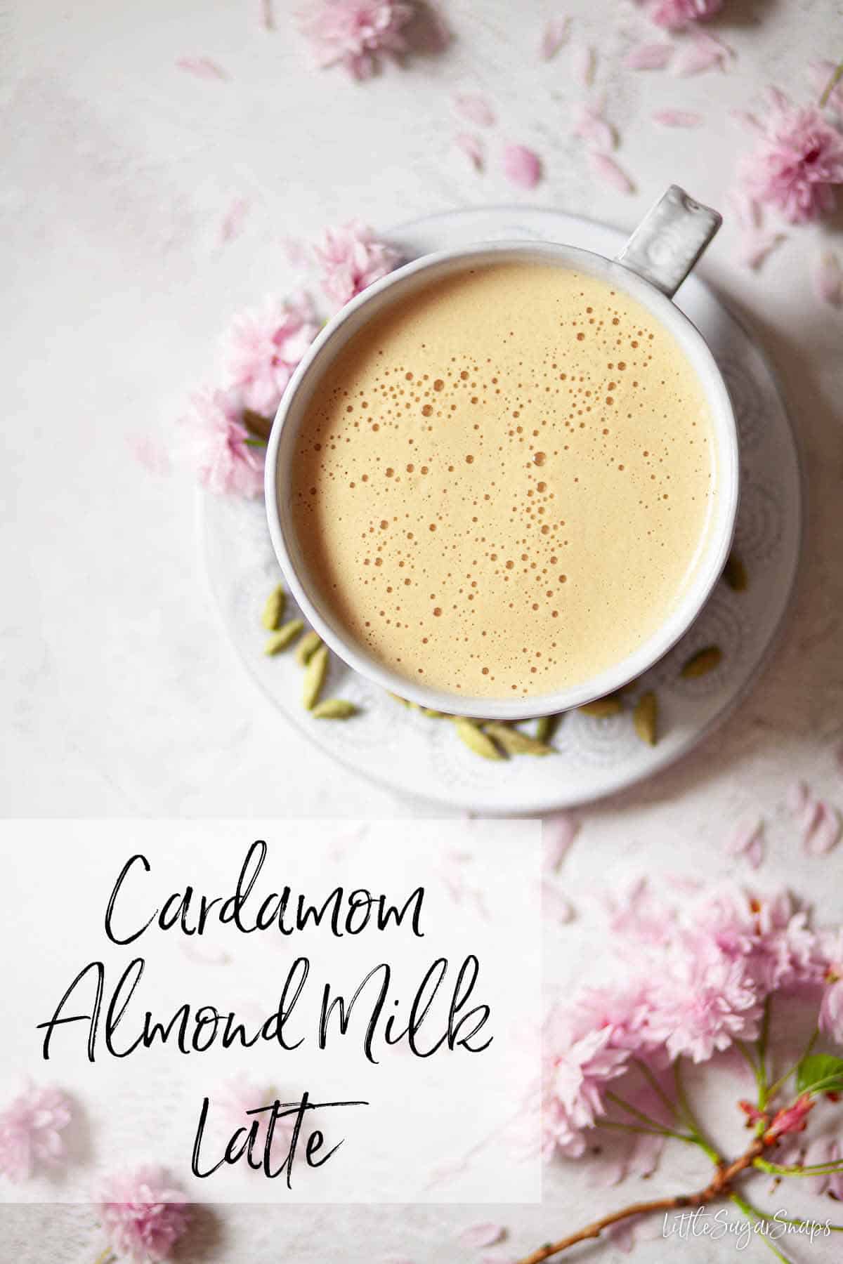 Almond Milk Latte with Cardamom Little Sugar Snaps