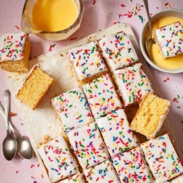 Pistachio Lemon Battenberg Cake with Pistachio Marzipan - Little Sugar Snaps