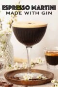 A labelled image of a gin espresso martini.