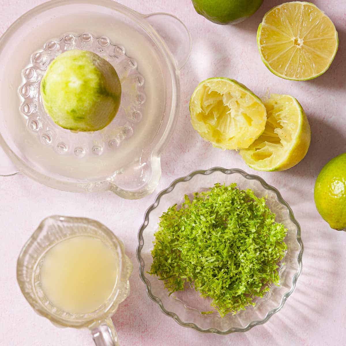 Limes, lime juice and lime zest.