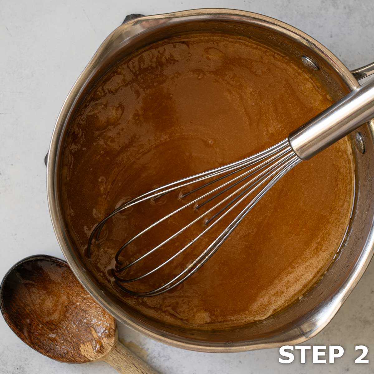 Melted ingredients for flapjacks in a saucepan.