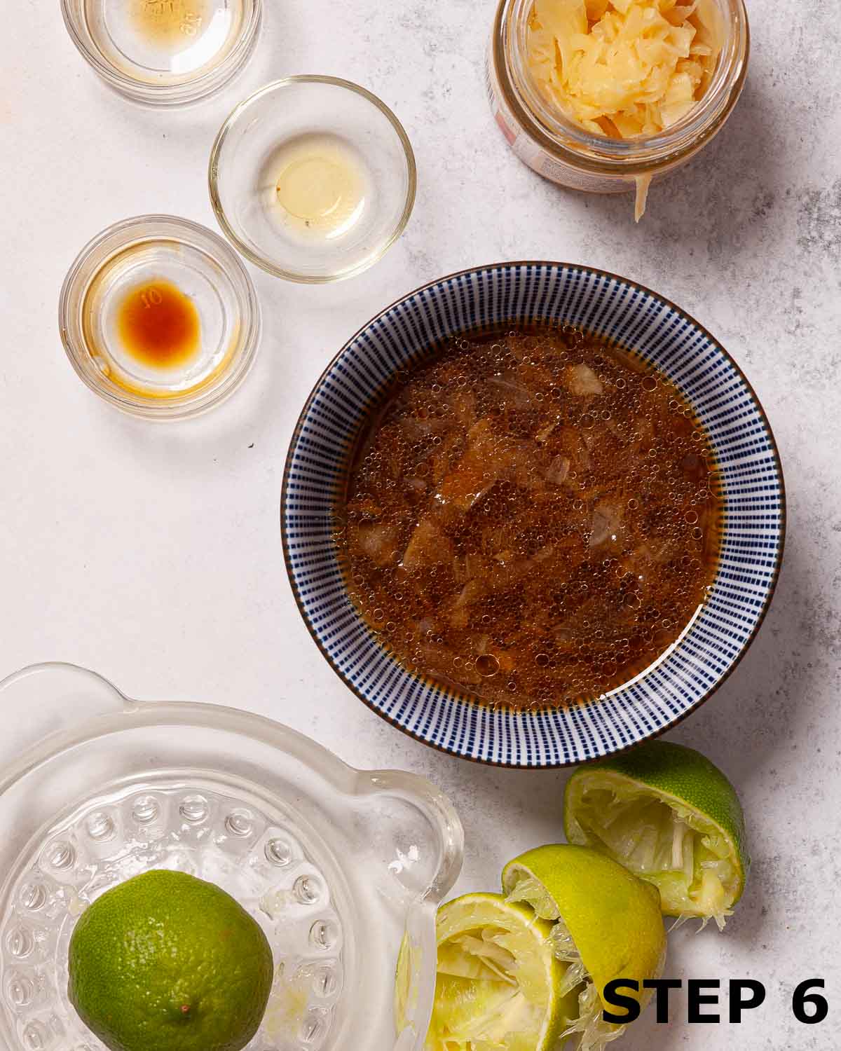 A pickled ginger dressing for thai noodle salad.